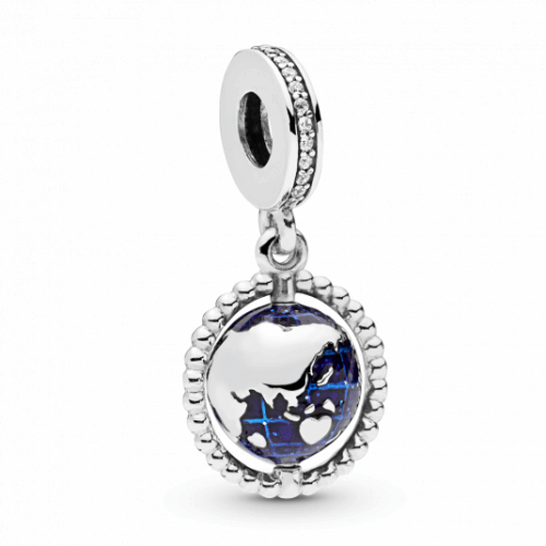 PANDORA Forgó földgömb charm