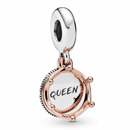 PANDORA aranyozott Queen függő charm