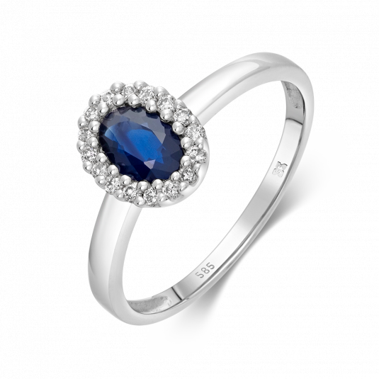 SOFIA DIAMONDS aranygyűrű gyémántokkal és zafírokkal gyűrű GEMBG23284-46