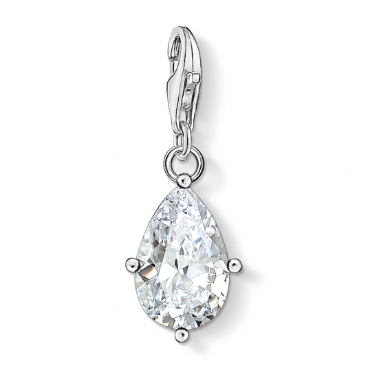 THOMAS SABO charm medál White stone droplet medál 1848-051-14