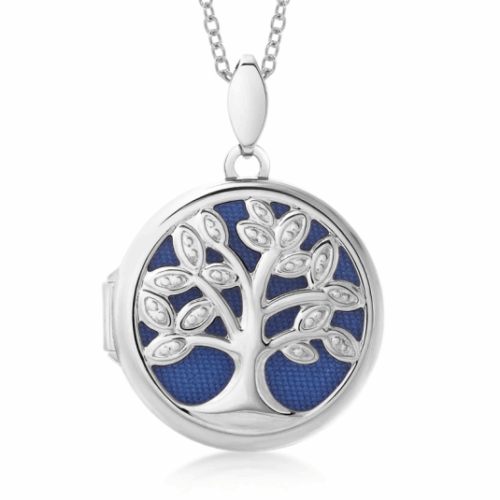 SOFIA ezüst kinyitó medál életfával medál HNP39298-BLU