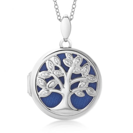 SOFIA ezüst kinyitó medál életfával medál HNP39298-BLU