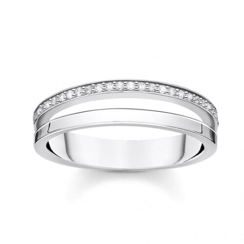 THOMAS SABO gyűrű Ring double white stones silver gyűrű TR2316-051-14