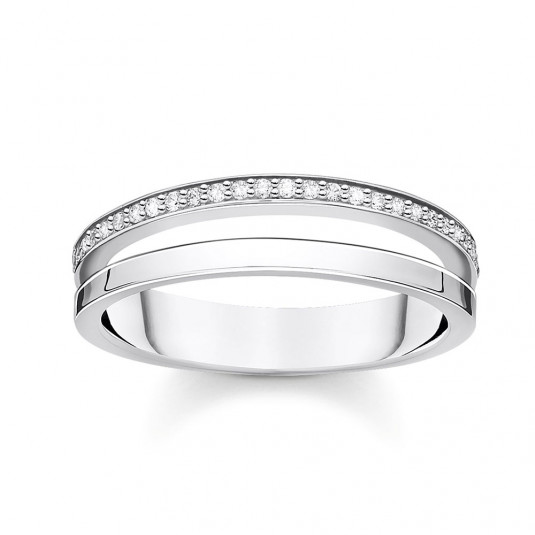 THOMAS SABO gyűrű Ring double white stones silver gyűrű TR2316-051-14