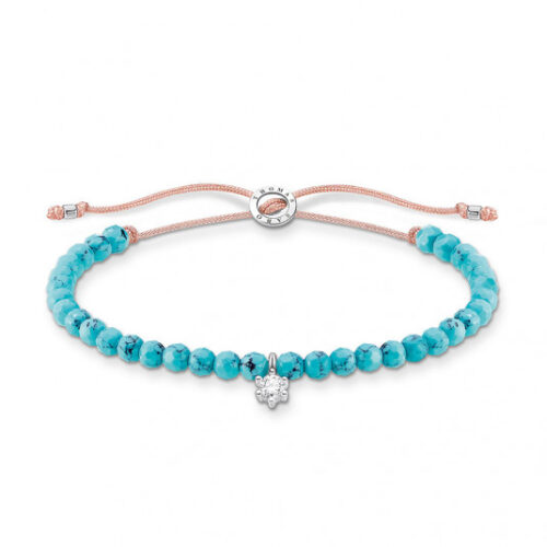 THOMAS SABO anyag karkötő Turquoise pearls with white stone karkötő A1987-905-17-L20v