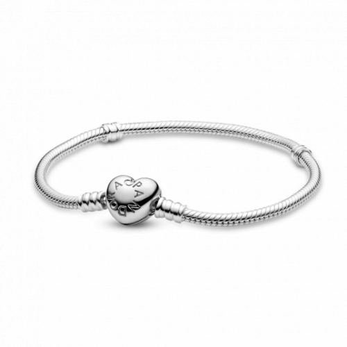 PANDORA Moments ezüst karkötő szív alakú zárral karkötő 590719