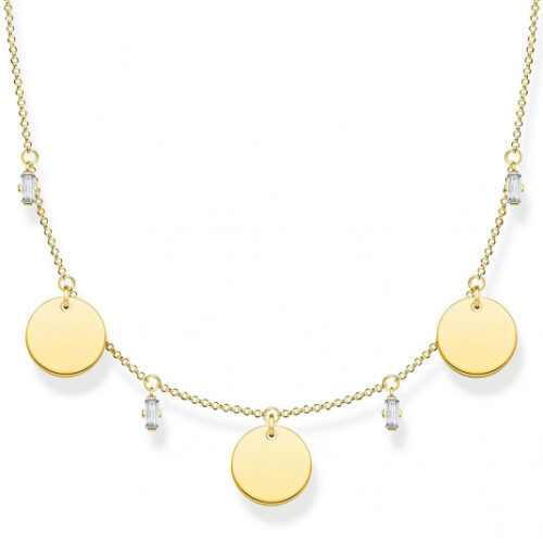 THOMAS SABO nyaklánc Three discs and stones gold nyaklánc KE1960-414-39
