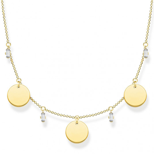THOMAS SABO nyaklánc Three discs and stones gold nyaklánc KE1960-414-39