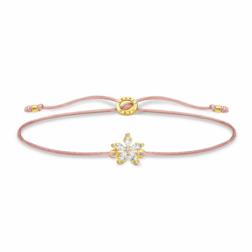 THOMAS SABO textil karkötő Flower white stones karkötő LS119-379-19-L20V