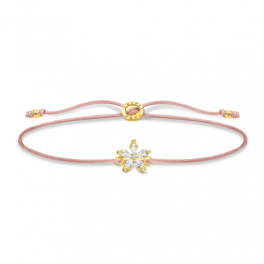 THOMAS SABO textil karkötő Flower white stones karkötő LS119-379-19-L20V
