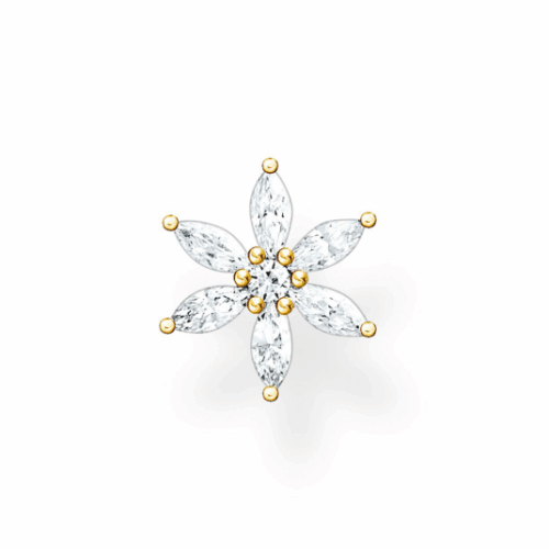 THOMAS SABO fél pár fülbevaló Flower white stones gold fülbevaló H2196-414-14