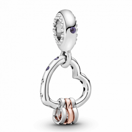 PANDORA aranyozott Hangsúlyos szívek charm