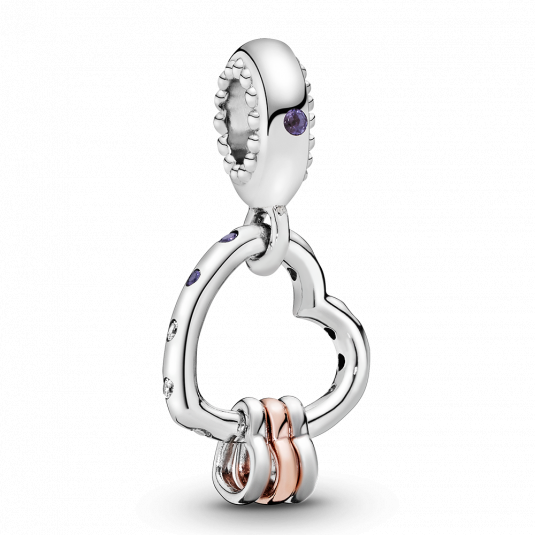 PANDORA aranyozott Hangsúlyos szívek charm
