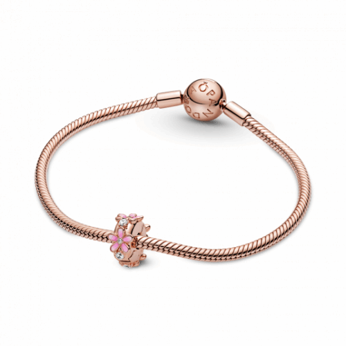 PANDORA aranyozott karkötő Rózsaszín százszorszép karkötő 580728+788809C01