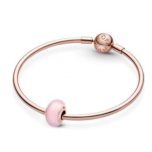 PANDORA aranyozott karperec Pink Murano Glass karkötő 587132+789421C00