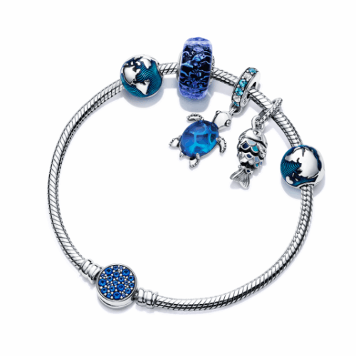 PANDORA karkötő Deep blue sea karkötő 599288C01+2x799429C01+798939C01+799428C01+798938C00