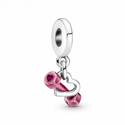 PANDORA Súlyzó és szív függő charm