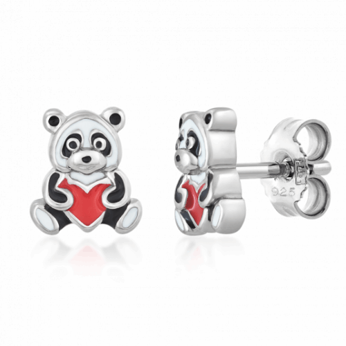 SOFIA ezüst panda fülbevaló szívvel fülbevaló SJ217126.200