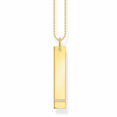 THOMAS SABO nyaklánc Tag with white stones gold nyaklánc KE2134-414-14