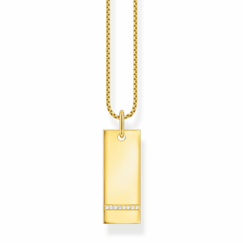 THOMAS SABO nyaklánc Tag with white stones gold nyaklánc KE2135-414-14