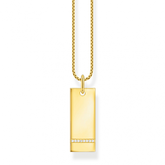 THOMAS SABO nyaklánc Tag with white stones gold nyaklánc KE2135-414-14