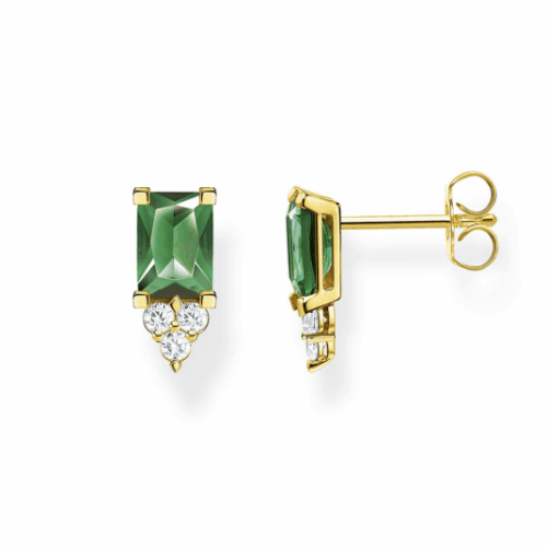 THOMAS SABO fülbevaló Green stone gold fülbevaló H2173-971-6