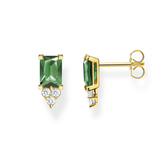 THOMAS SABO fülbevaló Green stone gold fülbevaló H2173-971-6