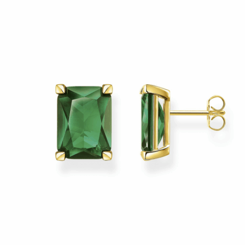 THOMAS SABO fülbevaló Green stone gold fülbevaló H2167-472-6