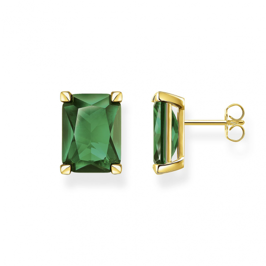 THOMAS SABO fülbevaló Green stone gold fülbevaló H2167-472-6