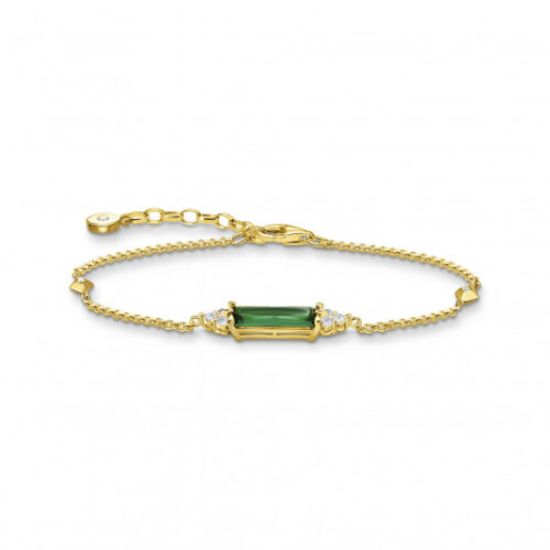 THOMAS SABO karkötő Green stone gold karkötő A2018-971-6-L19V