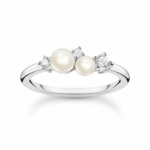 THOMAS SABO Pearls with white stones silver gyűrű TR2368-167-14