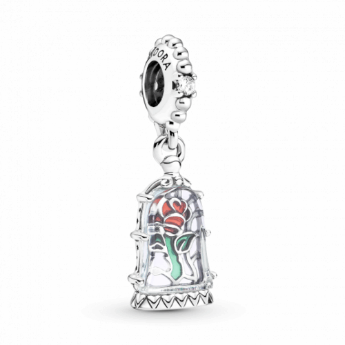PANDORA Disney függő charm Elvarázsolt rózsa