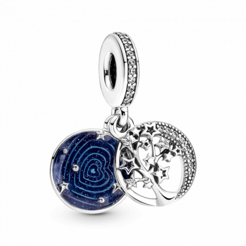 PANDORA függő charm Fa és galaxis