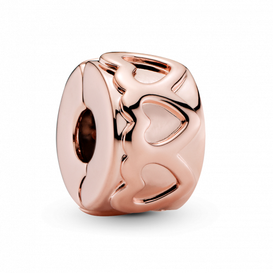 PANDORA aranyozott Szívecskés karika klip charm