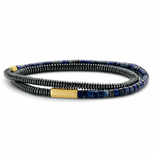 FRANK 1967-es férfi karkötő lapis lazuli és hematit karkötő FR7FB-0496