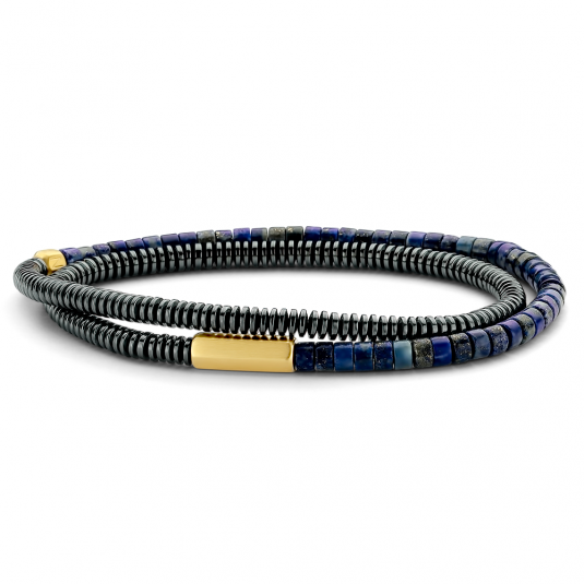 FRANK 1967-es férfi karkötő lapis lazuli és hematit karkötő FR7FB-0496