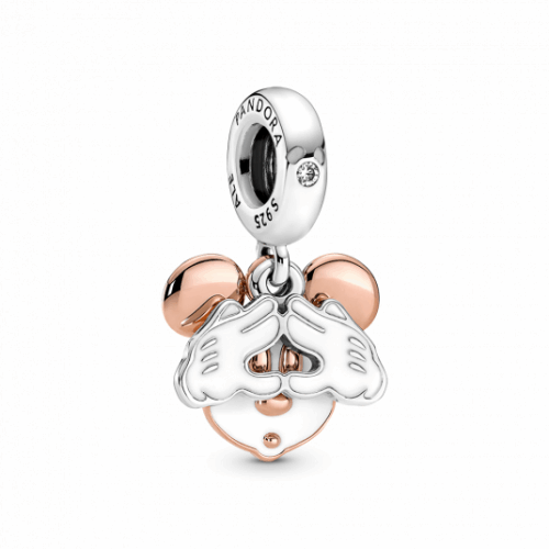 PANDORA aranyozott Mickey egér dupla függő charm
