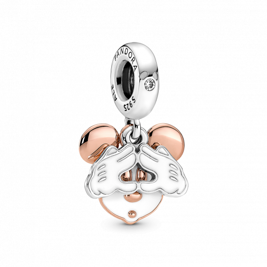 PANDORA aranyozott Mickey egér dupla függő charm