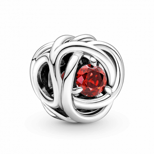 PANDORA Piros örökkévalóság kör charm