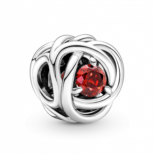 PANDORA Piros örökkévalóság kör charm
