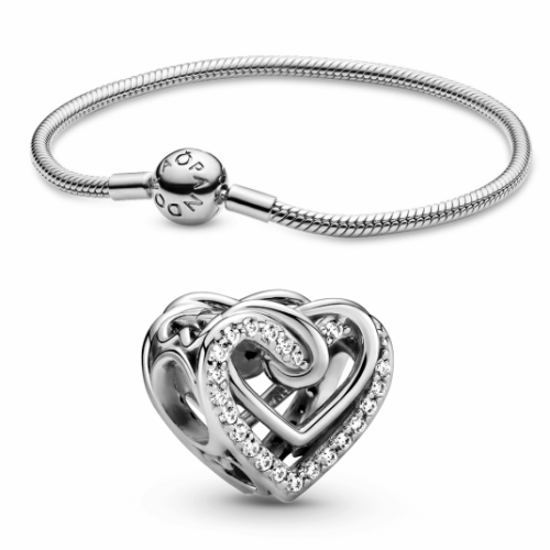 PANDORA szív alakú szett karkötő 590728+799270C01