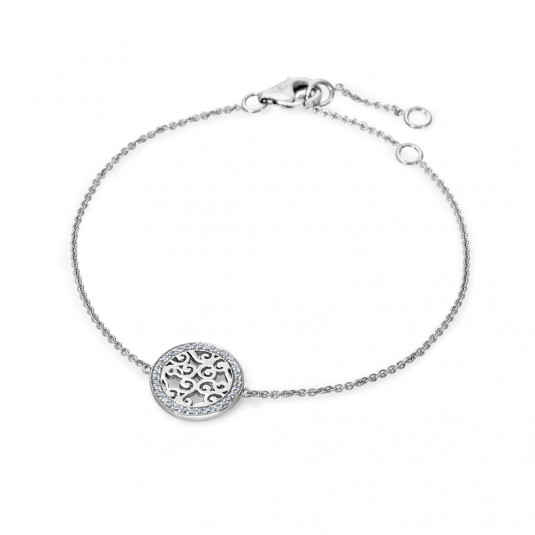 SOFIA ezüst karkötő ornamentum körben cirkóniákkal karkötő CK9010233610-15-17