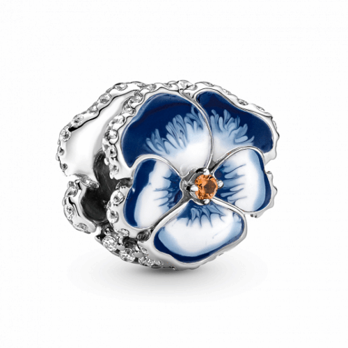 PANDORA Kék árvácska charm