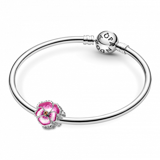 PANDORA karkötő Pink Pansy Flower karkötő 590713+790777C01