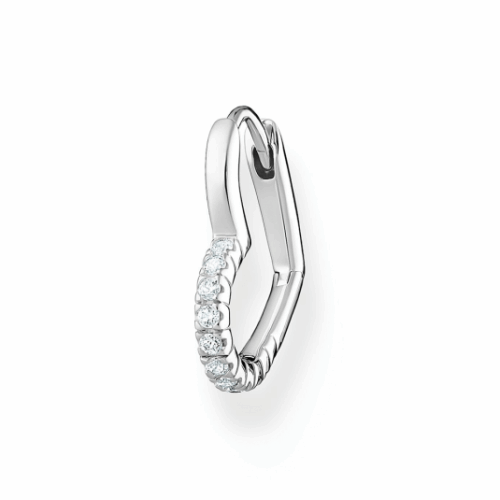 THOMAS SABO fél pár fülbevaló Heart with white stones silver fülbevaló CR693-051-14