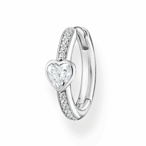 THOMAS SABO fél pár fülbevaló Heart and white stones silver fülbevaló CR692-051-14