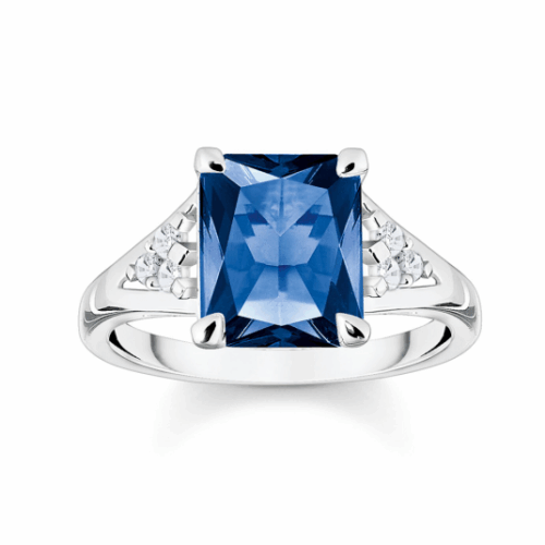 THOMAS SABO gyűrű Blue stone silver gyűrű TR2362-166-1