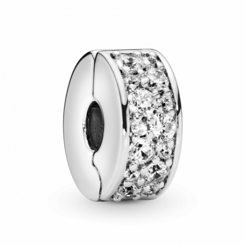PANDORA Áttetsző pavé klip charm