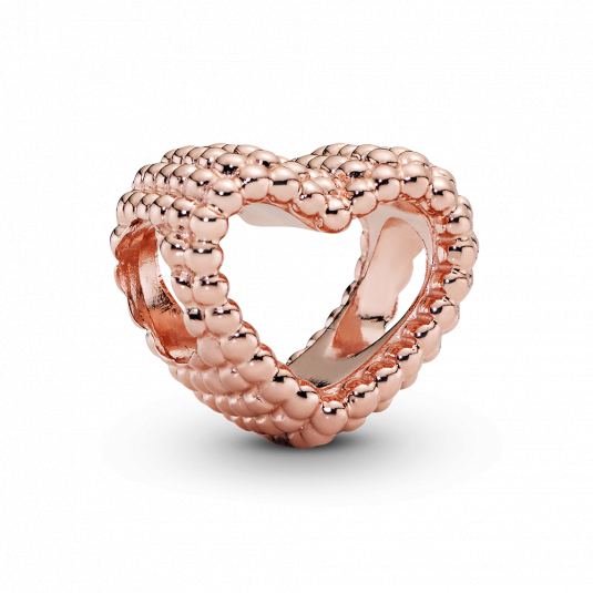 PANDORA aranyozott Gyöngyös szív charm