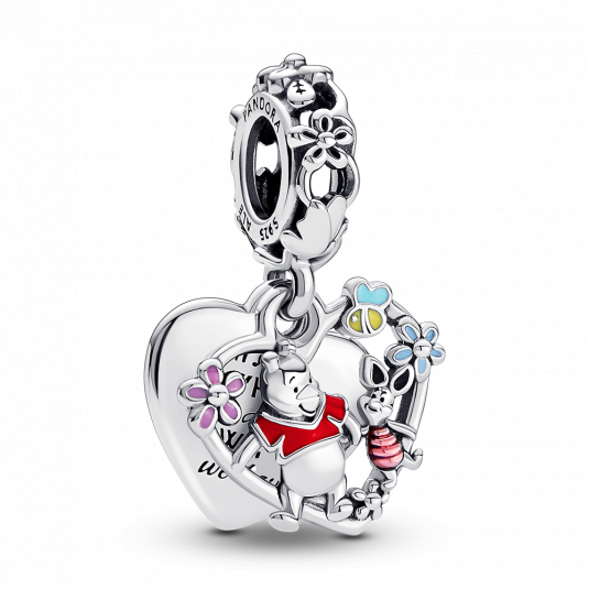 PANDORA Disney Micimackó és Malacka dupla függő charm